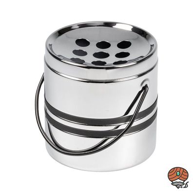 Hauser Metall Aschenbecher, Black Rubber, Chrom, 9 cm