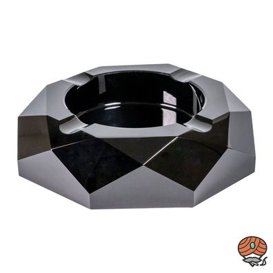 Hauser Zigarrenaschenbecher Kristallglas mit 4 Ablagen, achteckig schwarz