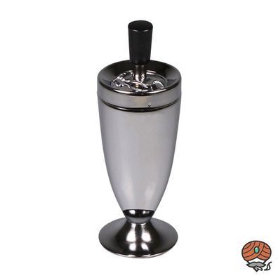 Hauser Schleuderaschenbecher / Drehascher, Metall Pokal, Chrom