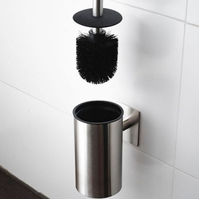 ELMOWO Edelstahl Toilettenbürste ohne Bohren Wandmontage Klobürste mit Halter silber
