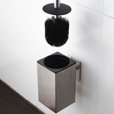 ELMOWO Toilettenbürste ohne Bohren Wandmontage WC-Bürstengarnitur Klobürste silber