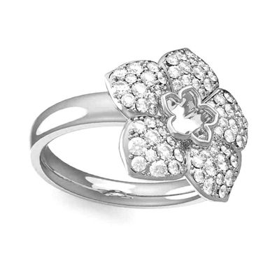 Dezenter, glänzender Winterblumen-Stahlring Kreislauf 58 mm