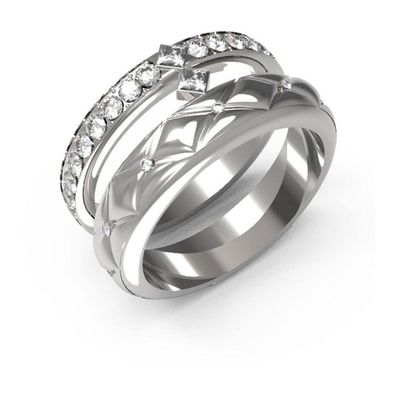 Stahlring mit Kristallen Stylish Guess JUBR04586JWRH - Kreislauf: 52 mm