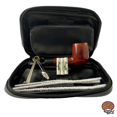 Angelo Pfeifen Einsteiger-Set, schwarz: Pfeife + Tasche + Stopfer + Filter