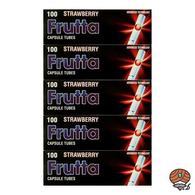 Frutta Strawberry Erdbeere Click mit Geschmack, 5x 100 Zigarettenhülsen