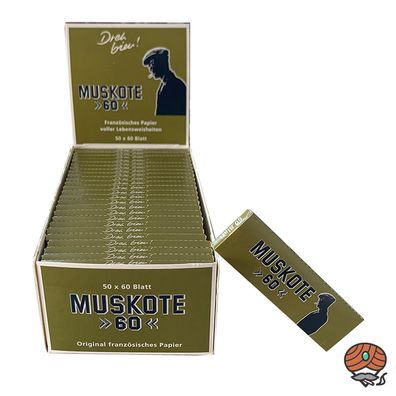 Box Muskote/Muscote 60 Zigarettenpapier / Blättchen 50 Hefte à 60 Papers