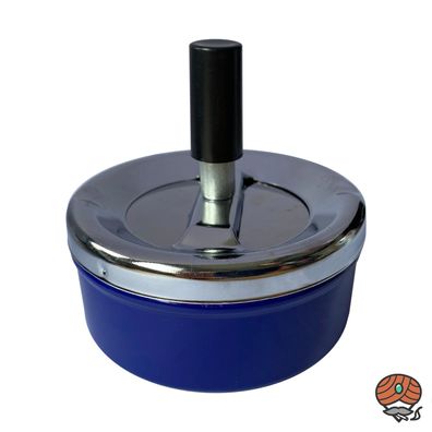 Schleuderaschenbecher / Drehascher 9 cm, blau, Metall