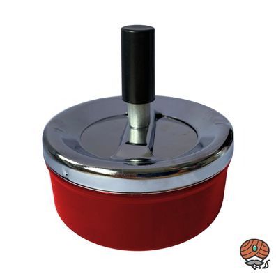 Schleuderaschenbecher / Drehascher Metall 9 cm, rot