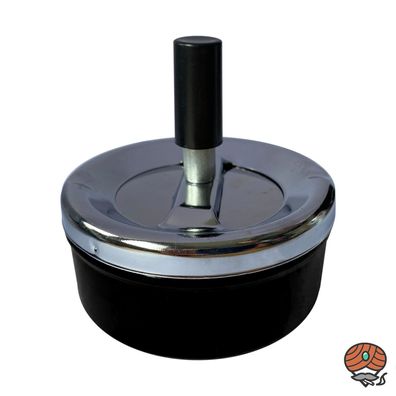 Schleuderaschenbecher / Drehascher Metall 9 cm, schwarz