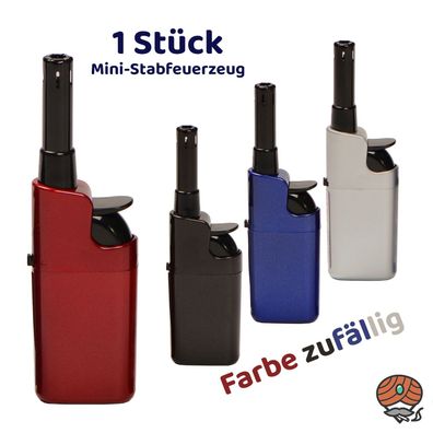Atomic Mini BBQ Stabfeuerzeug, metallic, nachfüllbar, Farbe zufällig