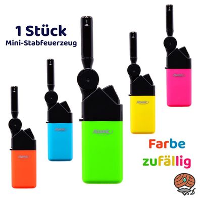 Atomic Mini Stabfeuerzeug Knick neon, Farbe zufällig