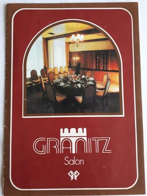 DDR Speisekarte Granitz Salon Hotel Warnow