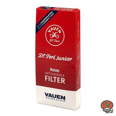 VAUEN Dr. Perl Junior Aktivkohle Pfeifenfilter / Filter 9mm 10 Stück