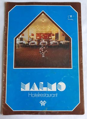 DDR Speisekarte Malmö Hotelrestaurant * ** * Hotel Warnow