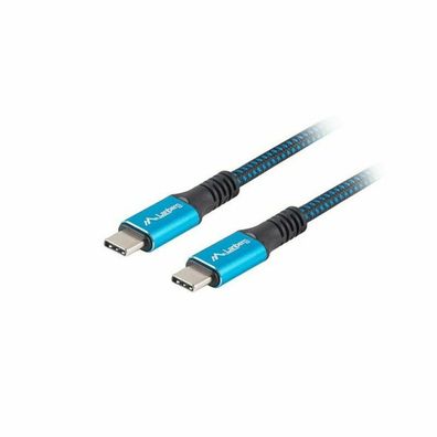 Lanberg KABEL USB-C M/M USB4 0.5M 100W 8K 30HZ Schwarz/blau