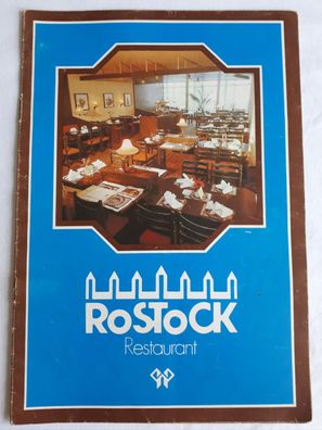 DDR Speisekarte Rostock Restaurant * * * * Hotel Warnow