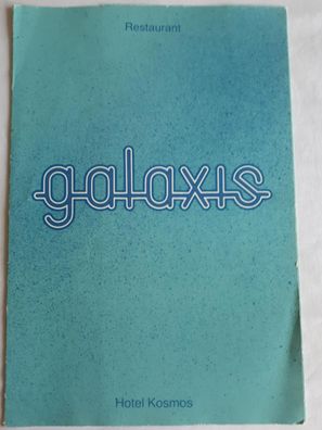 DDR Speisekarte Restaurant Galaxis Hotel Kosmos Rostock