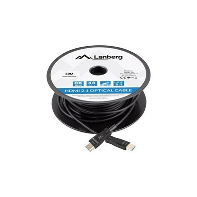 Lanberg HDMI KABEL M/M V2.1 50M 8K Schwarz Optisch AOC
