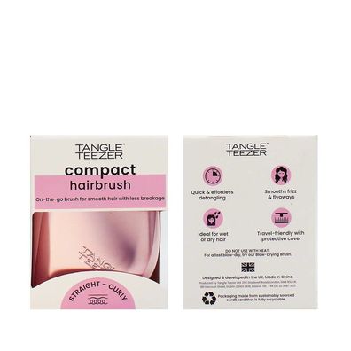 Tangle Teezer The Compact Styler Haarbürste, mattes Chrom, Rosa