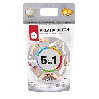 Kreativ-Beton 5in1, Beutel 1kg, steingrau