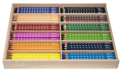 Jubiläumsangebot: edu3 Jumbo 144 dreiflächige Farbstifte in 12 Farben sortiert
