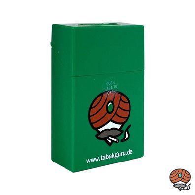 Atomic Sprungdeckel Zigarettenbox Grün Tabakguru Motiv
