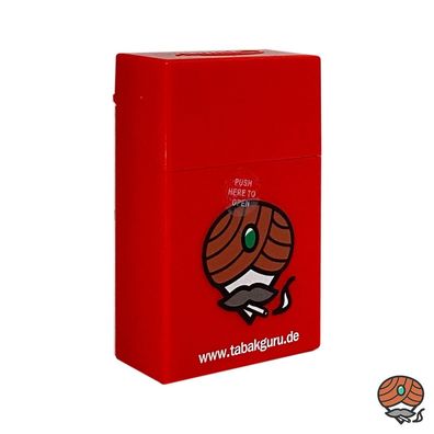 Atomic Sprungdeckel Zigarettenbox Rot Tabakguru Motiv