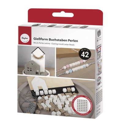 Silikongießform Buchstabenperlen inkl. Zahlen