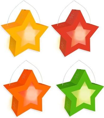 Laternen Twinkle Star Einzelfarben Neon