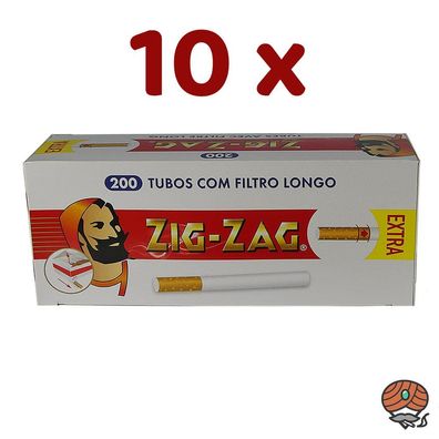 10x Zig-Zag Extra Hülsen Filterhülsen Zigarettenhülsen = 2000 Stück