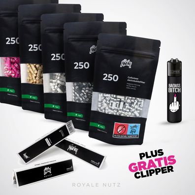 250x KAILAR Cellulose Aktivkohlefilter Ø 5,9mm + 3x Papers + FFX Clipper
