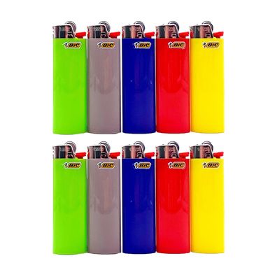 10 BIC Maxi Reibrad Feuerzeug verschiedene Farben nicht wählbar