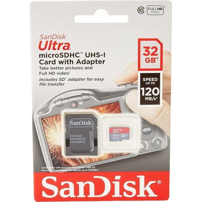 Ultra 32 GB microSDHC (UHS-I U1, Class 10, A1)