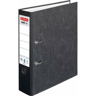 herlitz maX. file nature Ordner schwarz marmoriert Karton 8,0 cm DIN A4