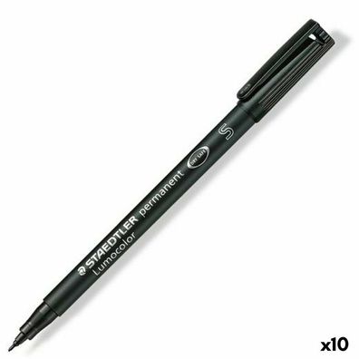 10 Staedtler Lumocolor Folienstifte schwarz 0,4 mm permanent