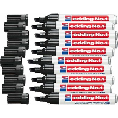 10 edding No. 1 Permanentmarker schwarz 1,0 - 5,0 mm