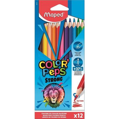 12 maped COLOR'PEPS STRONG Buntstifte farbsortiert