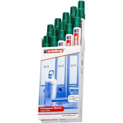 10 edding 3000 Permanentmarker grün 1,5 - 3,0 mm