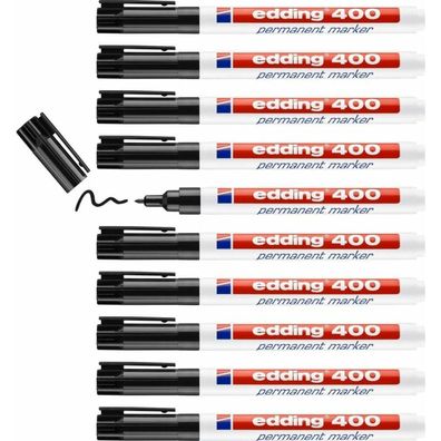 10 edding 400 Permanentmarker schwarz 1,0 mm