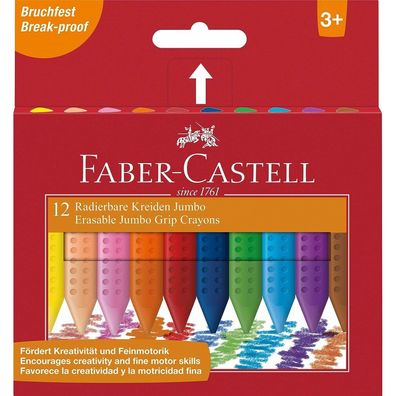 12 FABER-CASTELL Jumbo Wachsmalstifte farbsortiert