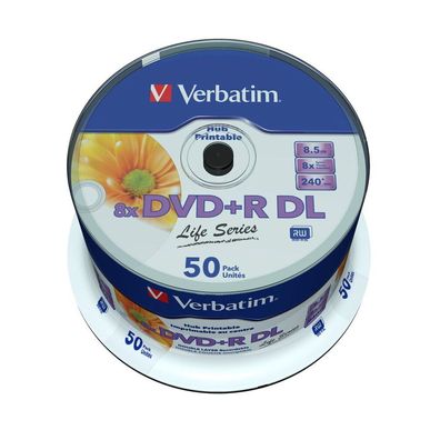 DVD+R DL 8,5 GB (8fach, 50 Stück, bedruckbar)