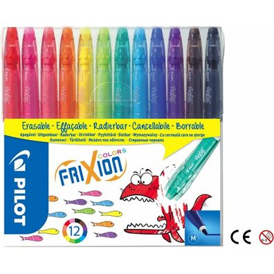 12 PILOT Frixion COLORS Filzstift farbsortiert