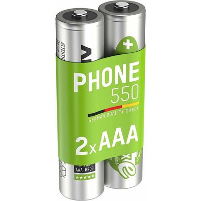550mAh DECT (silber, 2x AAA (Micro))