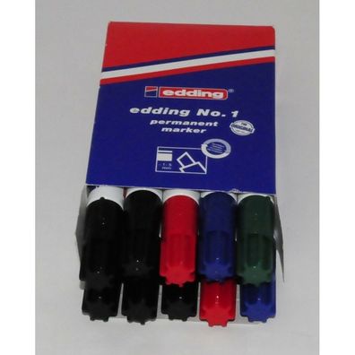 10 edding No. 1 Permanentmarker farbsortiert 1,0 - 5,0 mm