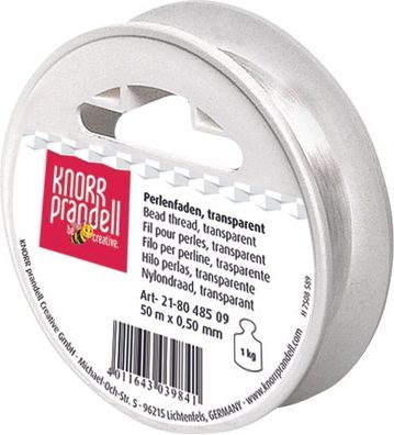 KNORR prandell 218048509 Perlenfaden transparent 50 m Ø 0,50 mm transparent