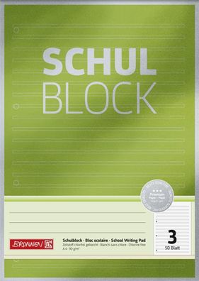 Brunnen 1052603 Schulblock Premium A4 Lin. 3