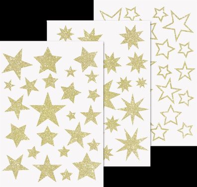 Heyda 203584469 Fenster Sticker „Sterne“ glitter-gold