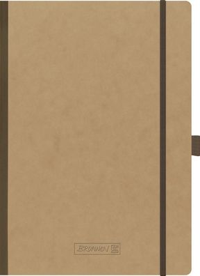 Brunnen 104346270 Notizbuch Kladde Premium FACT!plus, A4, 192 Seiten, kariert, braun