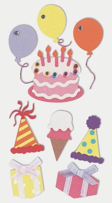 Heyda 203780635 Stick-On's-Mix "Geburtstag" 7,5 x 16,5 cm