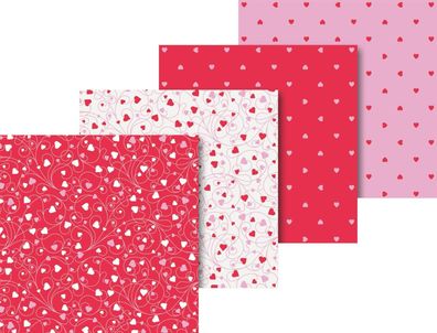 Heyda 204875505 Faltblätter-Set "Herz" 15 x 15 cm